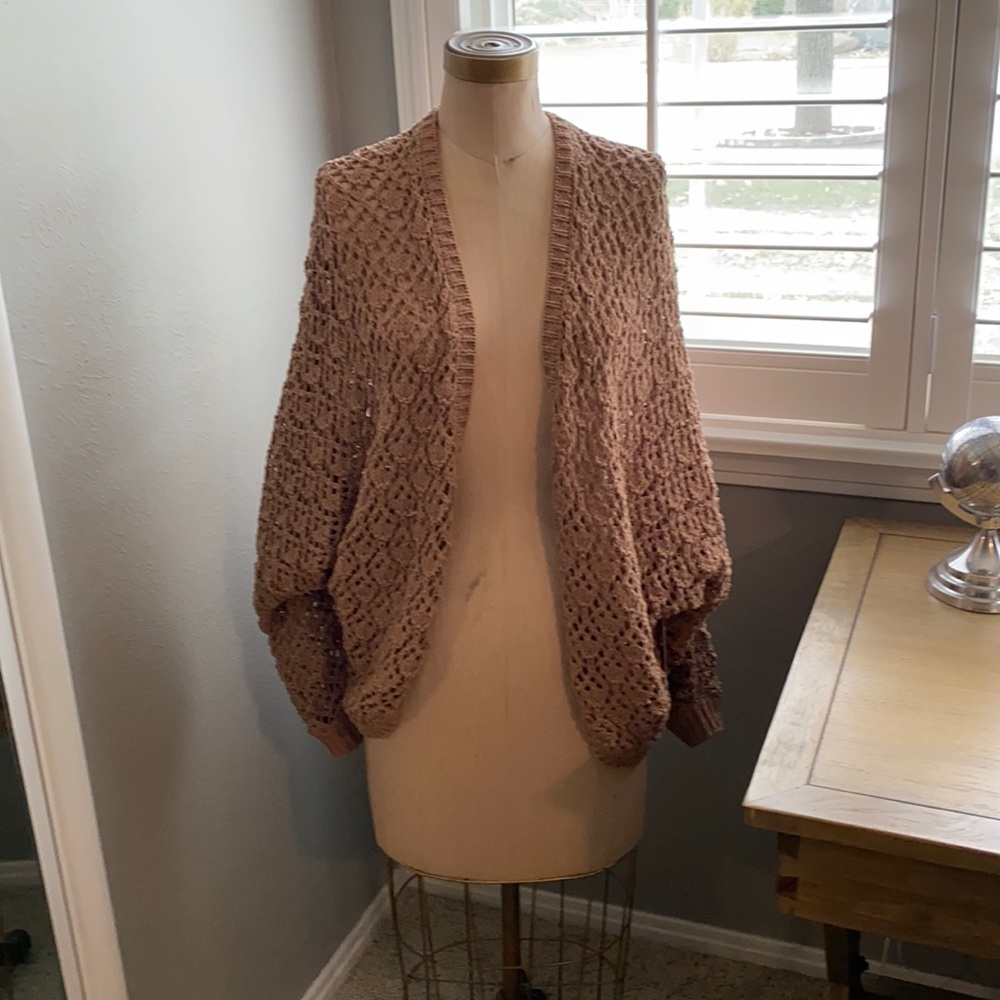 New with tags light brown knit shrug